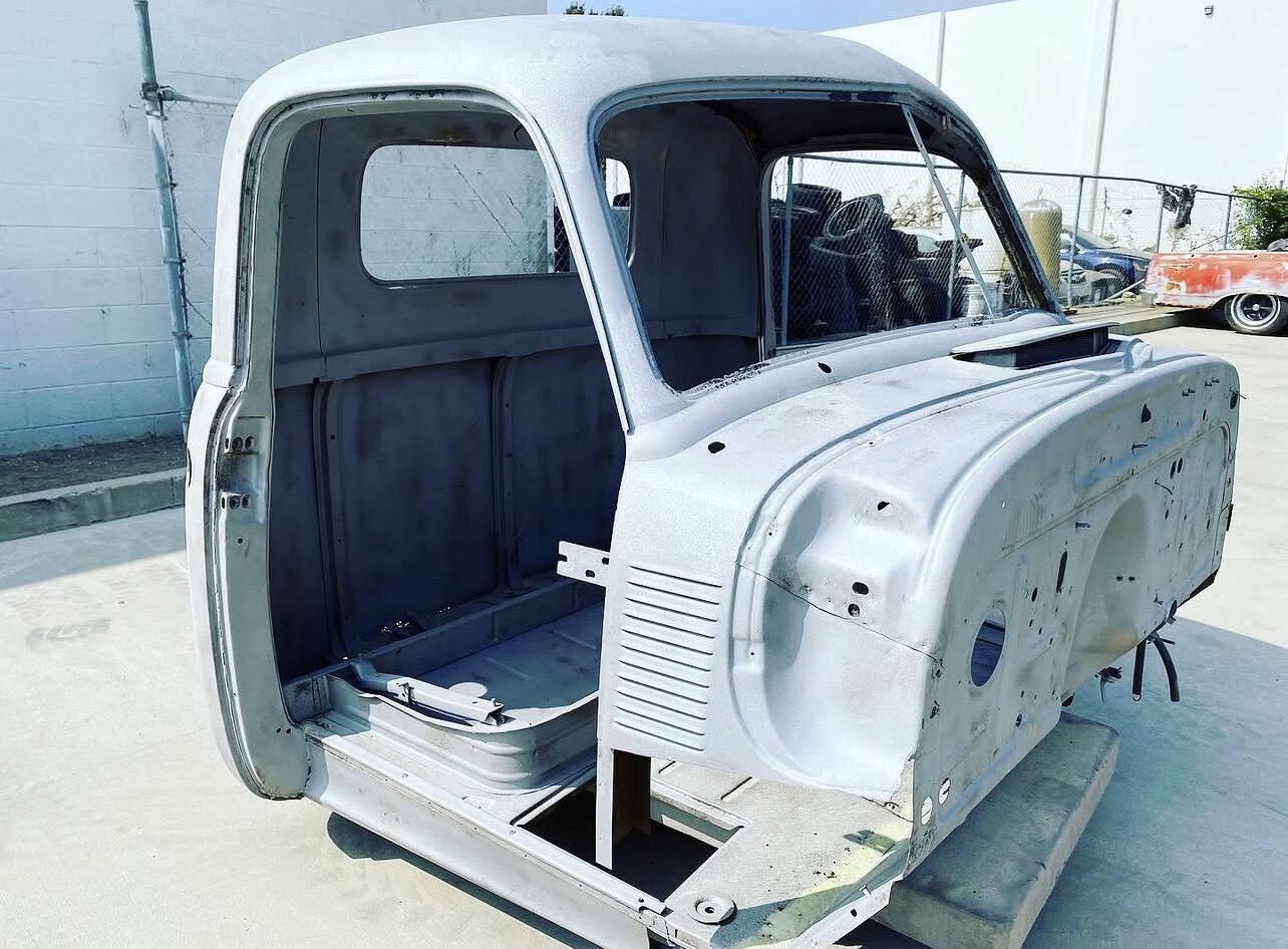 Same vintage cab blasted down to clean bare metal
